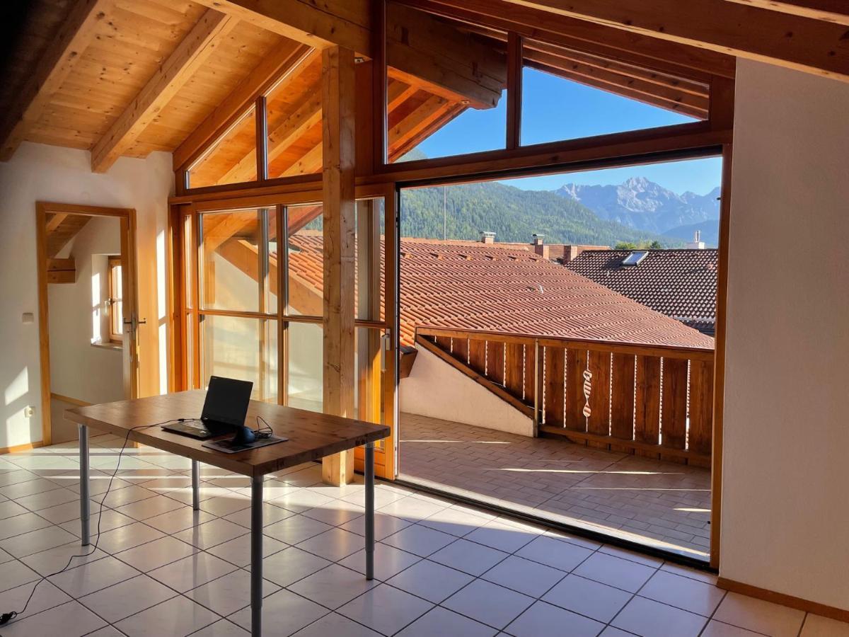 Dachgeschosswohnung Mit Traumhaftem Zugspitzblick Bei Garmisch Farchant Exterior foto